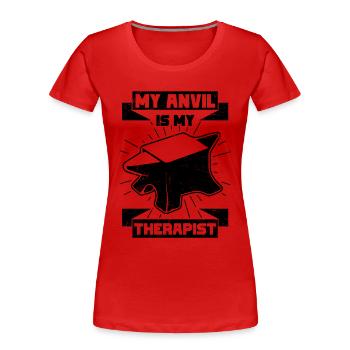 Schmied - Frauen Premium Bio T-Shirt - Rot - Vorne - Mia (176cm)