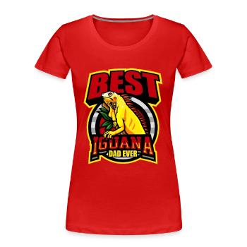 Leguan - Frauen Premium Bio T-Shirt - Rot - Vorne - Mia (176cm)