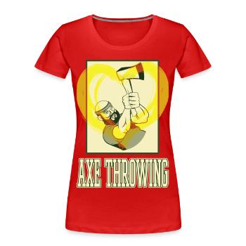 Axe Throwing Axe Throwing Axe Throwing Sport Double Axe - Women's Premium Organic T-Shirt - red - Front - Mia (176cm)