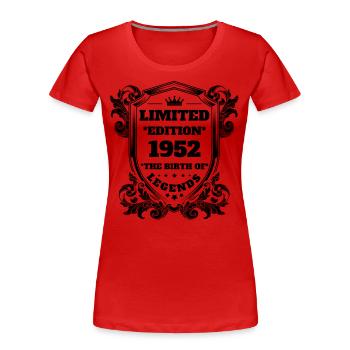 1952 - Women's Premium Organic T-Shirt - red - Front - Mia (176cm)