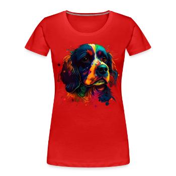 Chien mignon - T-shirt bio Premium Femme - rouge - Devant - Mia (176cm)