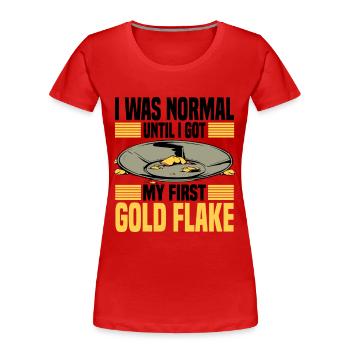 Panoramique de l’or - T-shirt bio Premium Femme - rouge - Devant - Mia (176cm)