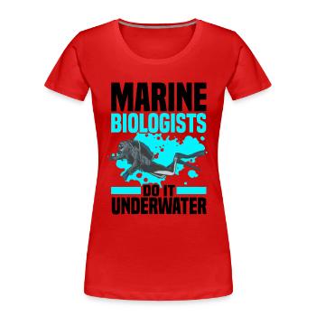Biologiste marin - T-shirt bio Premium Femme - rouge - Devant - Mia (176cm)