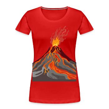 Vulkan - Frauen Premium Bio T-Shirt - Rot - Vorne - Mia (176cm)