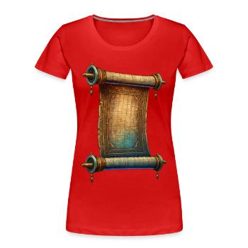 Rouleau ancien - T-shirt bio Premium Femme - rouge - Devant - Mia (176cm)