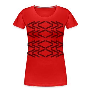 Motif en zigzag - T-shirt bio Premium Femme - rouge - Devant - Mia (176cm)