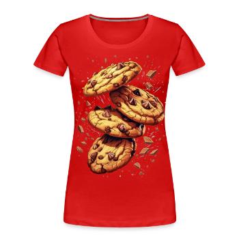 Biscuits au chocolat ou biscuits - T-shirt bio Premium Femme - rouge - Devant - Mia (176cm)