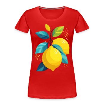 Citrons - T-shirt bio Premium Femme - rouge - Devant - Mia (176cm)