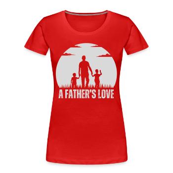 père et fils - T-shirt bio Premium Femme - rouge - Devant - Mia (176cm)