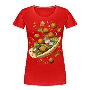 Pita Brot gefüllt mit Falafel und Salat - Frauen Premium Bio T-Shirt - Rot - Vorne - Mia (176cm)