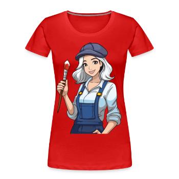 Artist - Women's Premium Organic T-Shirt - red - Front - Mia (176cm)
