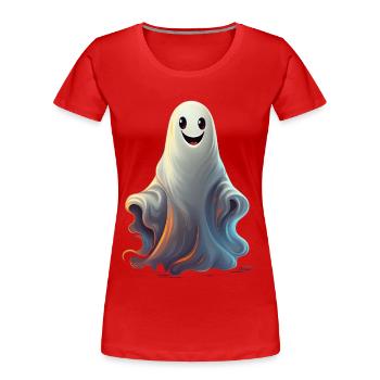 Un fantôme mignon adapté à Halloween - T-shirt bio Premium Femme - rouge - Devant - Mia (176cm)