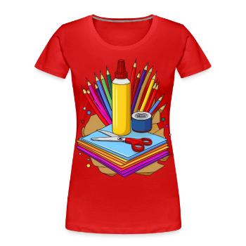 basteln - Frauen Premium Bio T-Shirt - Rot - Vorne - Mia (176cm)