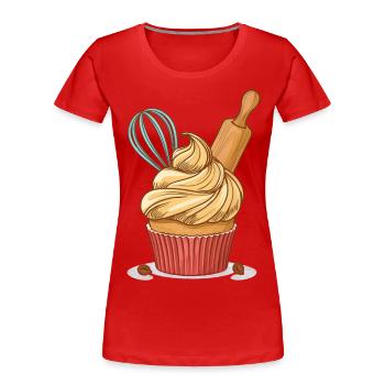 Un cupcake pour tous les boulangers amateurs - T-shirt bio Premium Femme - rouge - Devant - Mia (176cm)