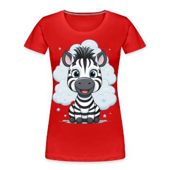 Zèbre heureux - T-shirt bio Premium Femme - rouge - Devant - Mia (176cm)