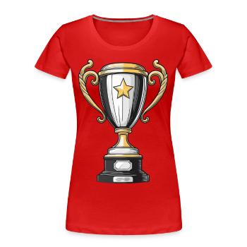 Pokal für den Sieger - Frauen Premium Bio T-Shirt - Rot - Vorne - Mia (176cm)