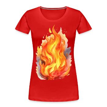 Feuer - Frauen Premium Bio T-Shirt - Rot - Vorne - Mia (176cm)