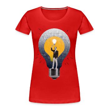 Eine Idee oder Erfindung - Frauen Premium Bio T-Shirt - Rot - Vorne - Mia (176cm)