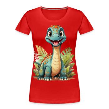 Dinosaure Brachiosaure - T-shirt bio Premium Femme - rouge - Devant - Mia (176cm)