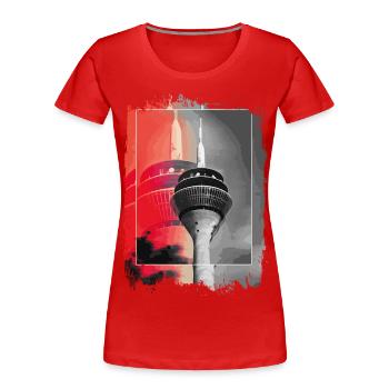 Düsseldorf Skyline TV Tower Allemagne Ville - T-shirt bio Premium Femme - rouge - Devant - Mia (176cm)