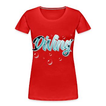Plongée sous-marine - T-shirt bio Premium Femme - rouge - Devant - Mia (176cm)