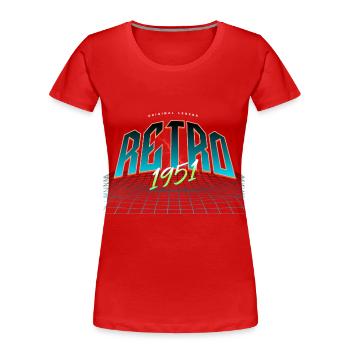 1951 Année de naissance Année de naissance - T-shirt bio Premium Femme - rouge - Devant - Mia (176cm)