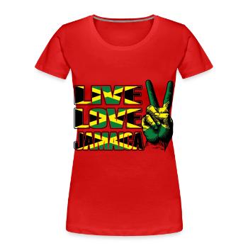 Jamaika Jamaica - Frauen Premium Bio T-Shirt - Rot - Vorne - Mia (176cm)