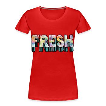Fresh - Frauen Premium Bio T-Shirt - Rot - Vorne - Mia (176cm)