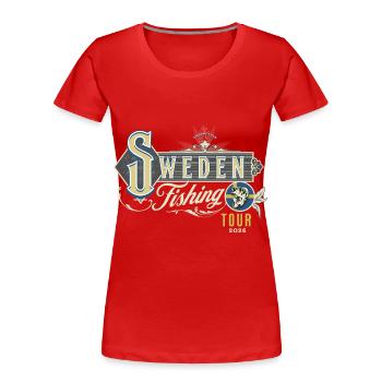 Schweden 2026 Angeln Angler Angeltour - Frauen Premium Bio T-Shirt - Rot - Vorne - Mia (176cm)