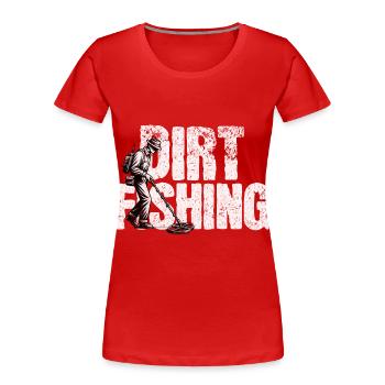 Probing Metal Detector - Women's Premium Organic T-Shirt - red - Front - Mia (176cm)