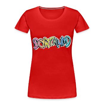 Dortmund, Allemagne, ville, graffiti pulvérisateur - T-shirt bio Premium Femme - rouge - Devant - Mia (176cm)