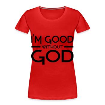 Anti Religion Geschenke - Frauen Premium Bio T-Shirt - Rot - Vorne - Mia (176cm)