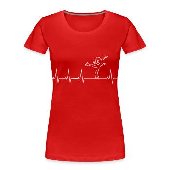 Ich liebe Eislauf - Frauen Premium Bio T-Shirt - Rot - Vorne - Mia (176cm)