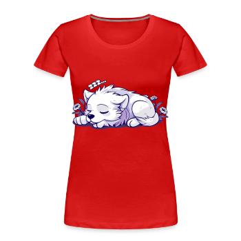 Chien endormi - Autocollant - T-shirt bio Premium Femme - rouge - Devant - Mia (176cm)