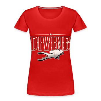 Plongée sous-marine - T-shirt bio Premium Femme - rouge - Devant - Mia (176cm)