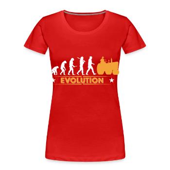 Farmer tractor evolution - orange/white - Women's Premium Organic T-Shirt - red - Front - Mia (176cm)