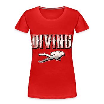 Plongée sous-marine - T-shirt bio Premium Femme - rouge - Devant - Mia (176cm)