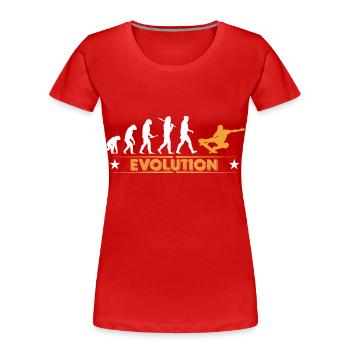Skateboard Evolution - orange/weiss - T-shirt bio Premium Femme - rouge - Devant - Mia (176cm)