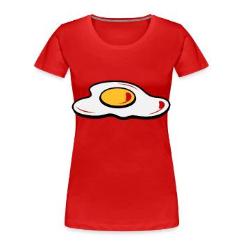 Ein Spiegelei - Frauen Premium Bio T-Shirt - Rot - Vorne - Mia (176cm)