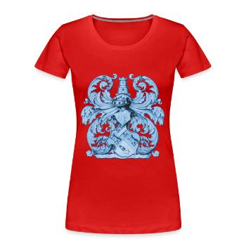 Mittelalter Dekor Wappen Heraldik, Ritterrüstung - Frauen Premium Bio T-Shirt - Rot - Vorne - Mia (176cm)