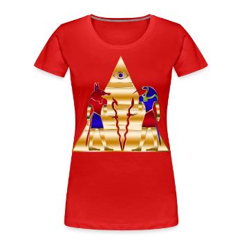 Ägyptische Götter alte Pyramide - Frauen Premium Bio T-Shirt - Rot - Vorne - Mia (176cm)