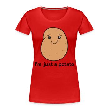 Potato Lover Potatoes Funny Saying - Women's Premium Organic T-Shirt - red - Front - Mia (176cm)