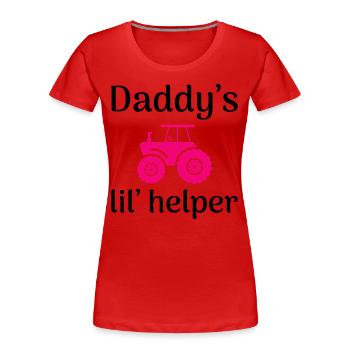 Kleiner Bauer Traktor Baby Junge Mädchen Lustiger Spruch - Frauen Premium Bio T-Shirt - Rot - Vorne - Mia (176cm)