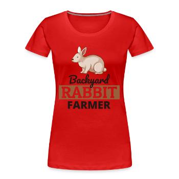 Backyard Rabbit Farmer Animal Farming Farm Drôle - T-shirt bio Premium Femme - rouge - Devant - Mia (176cm)