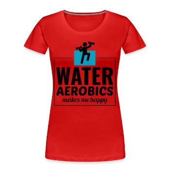 Wassergymnastik Aquatische Fitness Aqua Exercise - Frauen Premium Bio T-Shirt - Rot - Vorne - Mia (176cm)