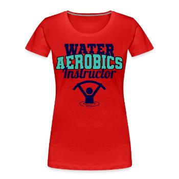 Instructeur d’aquagym Entraîneur de conditionnement physique aquatique - T-shirt bio Premium Femme - rouge - Devant - Mia (176cm)