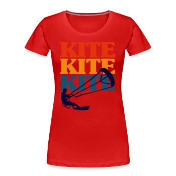 Retro Kitesurfen Kitesurfen Kiteboarding - Frauen Premium Bio T-Shirt - Rot - Vorne - Mia (176cm)