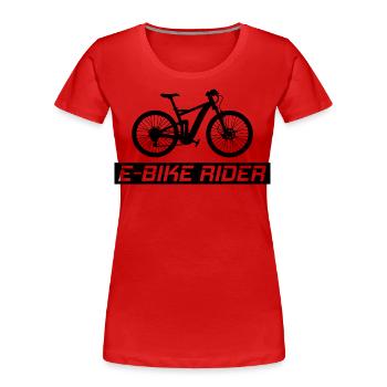E-Bike Electric-Bike E-Cyclist Bicycling Rider - Women's Premium Organic T-Shirt - red - Front - Mia (176cm)