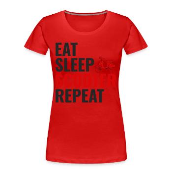 Roller Fahrer Scootering Motorrad Moped Bike - Frauen Premium Bio T-Shirt - Rot - Vorne - Mia (176cm)
