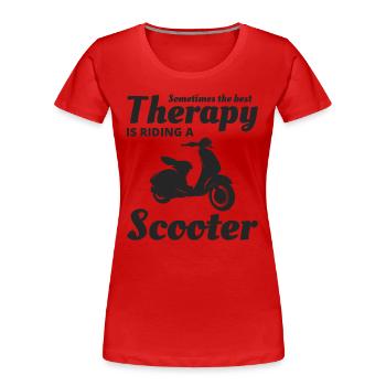 Roller Fahrer Scootering Motorrad Racer Fahrt - Frauen Premium Bio T-Shirt - Rot - Vorne - Mia (176cm)